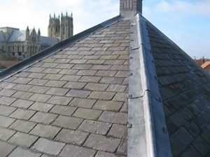 re-roofing the Warden's Flat at the Cloisters, Beverley, East Yorkshire.